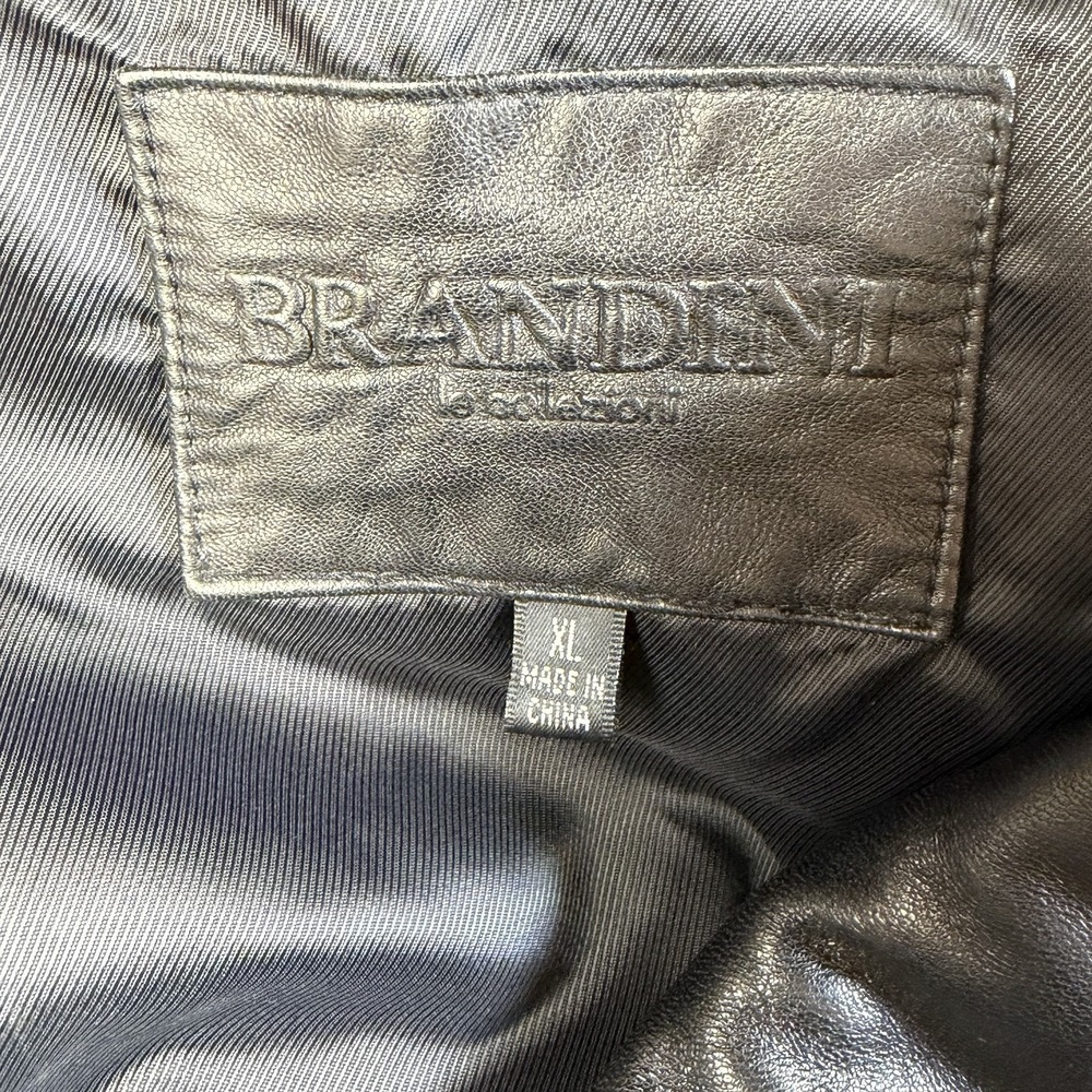 Brandon Thomas Genuine Lambskin Leather Jacket Mens XL Black Soft Button Coat - Picture 2 of 13